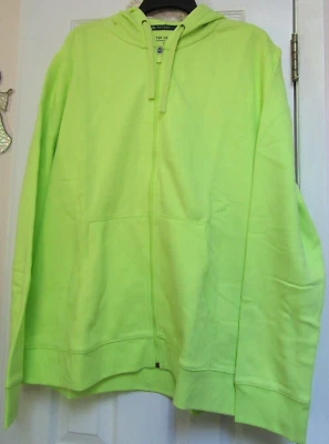 NUEVA SUDADERA CON CAPUCHA POLAR ULTRASOFT-TEK GEAR SUDADERA CON CREMALLERA ~ XL ~AMARILLO/VERDE ~ BOLSILLO Foto 1 de 4