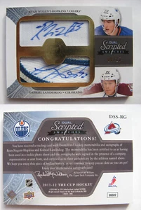 2011-12 UD The Cup Dual Scripted Swatches Nugent-Hopkins Landeskog 08/15 RC Auto - Picture 1 of 1
