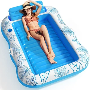 Aufblasbarer Poolschwimmer für Erwachsene groß Sonnenfloß Liege für Wasser - Bild 1 von 12