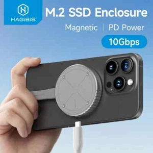 Hagibis Magnetic 2230 M.2 NVMe SSD Enclosure USB 3.2 Gen 2 10Gbps for iPhone 15 - Picture 1 of 8
