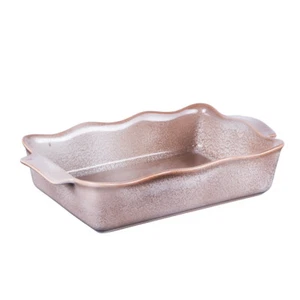 Plat à four rectangle Ely 36x21x8 cm brun porcelaine 36x21 cm - Imagen 1 de 2