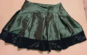 Talbot's girls Green Skirt Velvet Trim size 7 - Picture 1 of 6