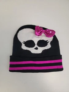 Monster High Beanie Knit Hat Girl - Pink and Black One Size Youth Kids Girls - Picture 1 of 5