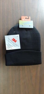 Tek Gear 3M THINSULATE schwarz Strick Uhr MÜTZE Beanie isoliert Neu mit Etikett. #WARM - Bild 1 von 2
