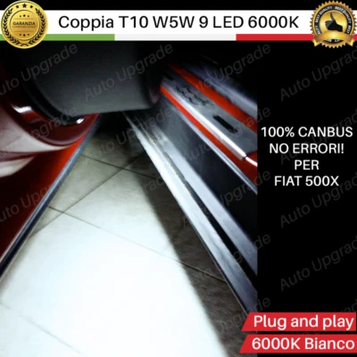 COPPIA LAMPADE A 9 LED ANTIPOZZANGHERA PER FIAT 500X CANBUS 6000K BIANCO - Immagine 1 di 3