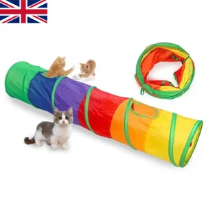 Pet Tunnel Toy Cat Rabbit Pop Up Tube Collapsible 2 Way Puppy Kitten Play Toy - Picture 1 of 20