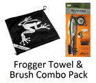 Frogger Golf Wet And Dry Amphibian Towel & Brush Pro Black Towel Grey Brush