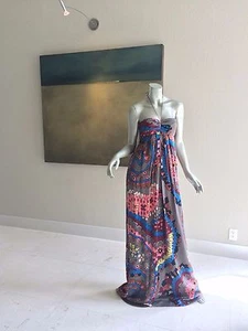 NWT $2850 MATTHEW WILLIAMSON SILK PAISLEY FLORAL DRESS UK 8 US 4       - Picture 1 of 10