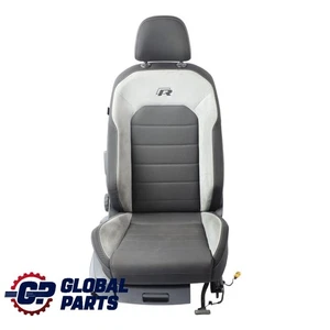 Volkswagen Golf Mk7 R-Line Front Seat Right O/S Alcantara Cloth Black Grey - Picture 1 of 15