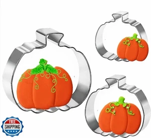 Juego de Cortadores de Galletas de Calabaza, 4", 3.22", 2" Grande Otoño Halloween Acción de Gracias C - Imagen 1 de 5