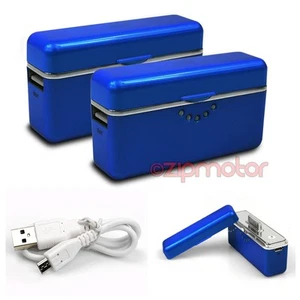 2X 2800MAH PORTABLE EXTERNAL BLUE BATTERY CHARGER USB IPHONE 4S 4 3GS IPOD NANO - Zdjęcie 1 z 1