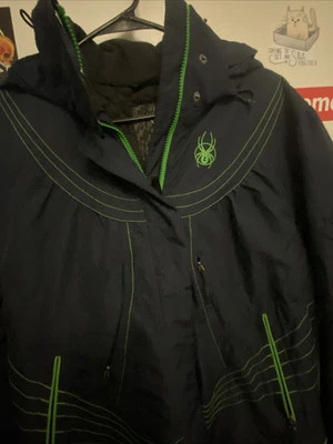 Spyder Snowboarding jacket Navy Blue/lime Green sz Large - Image 1 of 4