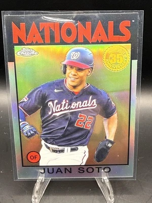 2021 Topps Chrome #86BC-4 Juan Soto 1986 Topps Baseball 35th Anniversary - Image 1 of 2