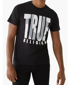 NWT TRUE RELIGION HORSESHOE MEN'S BLACK CREW NECK SHORT SLEEVE T-SHIRT SIZE L - Picture 1 of 8