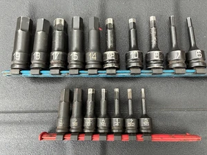 Matco Tools 1/2 and 3/8” Drive Impact Hex Bit Socket Set Metric and SAE - Picture 1 of 7