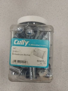 LOT OF 100 CULLY 60405J 3/8"-16 DROP IN ANCHOR SHALLOW EMBEDMENT TYPE 16TPI 1/2  - Picture 1 of 7