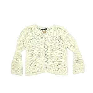 Hallhuber Women's Cardigan M White 100% Other Round Neck Cardigan - Picture 1 of 5