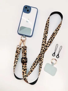 Crossbody Smycz do telefonu komórkowego Pasek Szyja Sznurek Telefon komórkowy Smycze Lampart Nadruk - Zdjęcie 1 z 5