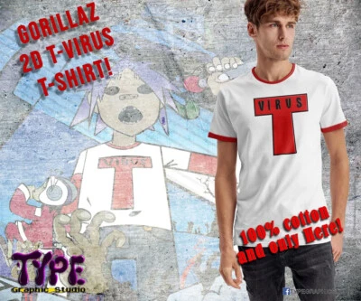 TULTEX Gorillaz 2D T virus t shirt, Super Soft Unisex T-Shirt Tee