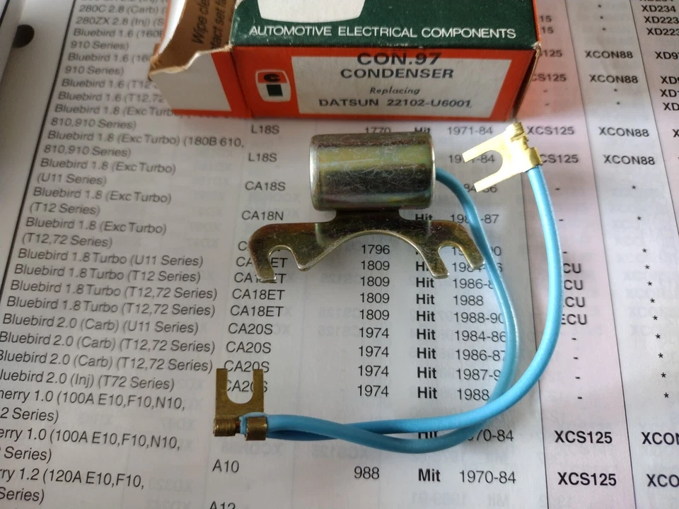 NOVO CONDENSADOR DE IGNIÇÃO - SERVE: NISSAN MICRA K10 - MK1 (1985-89) - Imagem 1 de 4