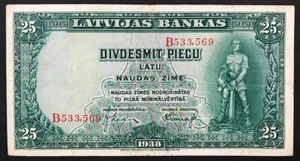 lettonia latvia 25 Lati 1938 Pick#21a lotto 3055 - Picture 1 of 2