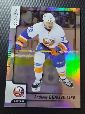 2017-18 O-Pee-Chee ANTHONY BEAUVILLIER New York Islanders RAINBOW NHL Card #49 - Image 1 of 2