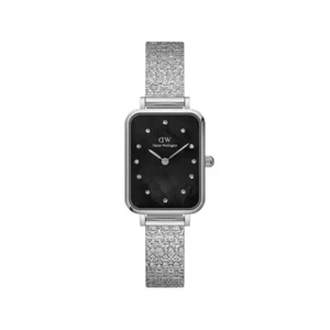 Daniel Wellington Quadro Lumine Pressed Piano Silver Black Mother of Pearl Dial - Picture 1 of 3