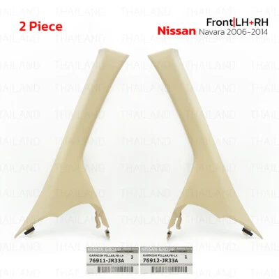 For Nissan Navara D40 Frontier 2006 - 14 Pair Garnish Interior A-Pillar Ivory - Image 1 of 4