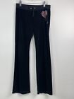 Pantalon de piste velours JUCY COUTURE noir taille 8 filles vintage années 90