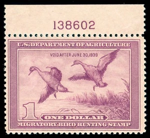 MOMEN: US STAMPS #RW5 MINT OG NH DUCK PF CERT LOT #88802 - Picture 1 of 2