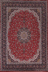 Living Room Turkish Floral Red 10x13 ft Area Rug Soft Pile Carpet - Picture 1 of 18