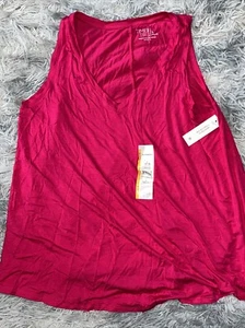 Camiseta sin mangas Time And Tru para mujer rosa grande nueva calce relajado - Imagen 1 de 1