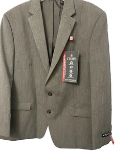 Chaps Men’s 46R Gray Suit Jacket | Classic Fit, Stretch, Wrinkle-Resistant, New - Picture 1 of 15