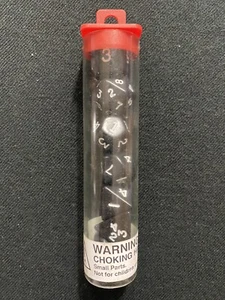 Chessex Tube of Black w/white Mixed Dice New - Picture 1 of 1
