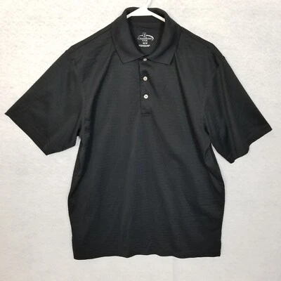 CHAMPIONS TOUR Men's Knit Short Sleeve Button Golf Polo Shirt Black Size Medium - Image 1 of 4