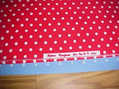Robert Kaufman Co. Red and White Polka Dot Fabric Quilting Cotton 36X44  - Image 1 of 2