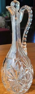 Decanter Carafe With Stopper Crystal Flower Etched Ship's Captain Parlor 12” - Picture 1 of 12