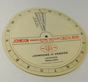 CALCULADORA DE EXPOSICIÓN JOHNSON de colección con aumentos - Imagen 1 de 5