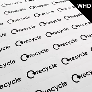 Lasergedruckte RECYCLING Verpackung Aufkleber Etiketten Selbstklebend Recycling Aufkleber - Bild 1 von 2