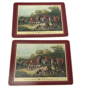 Juego de 8 manteles vintage de hoja de trébol caza de caballos Majesty’s Royal Hunt Ascot - Imagen 1 de 12