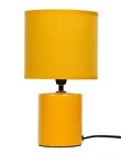 New Orchre Yellow SHADE Ceramic TABLE Lamp BED SIDE Switch LIGHT Room Decor Gift