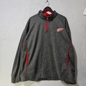 NHL Detroit Red Wings Long Sleeve Lightweight 1/4 Zip Pullover Gray Mens XXL - Picture 1 of 8