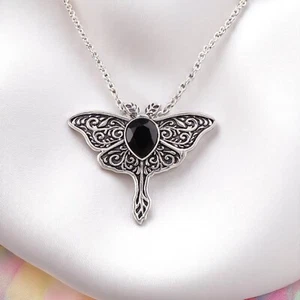 Regalo de cumpleaños para ella colgante de piedras preciosas de ónix negro joyería de plata de ley 925 - Imagen 1 de 7