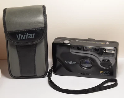 Vivitar VP4550 35mm Compact Point & Shoot Camera With Case - Tested & Working - Image 1 of 2