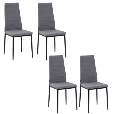 HOMCOM Dining Chairs Upholstered Fabric Accent Chairs with Metal Legs, Set of 4 - Image 1 of 4