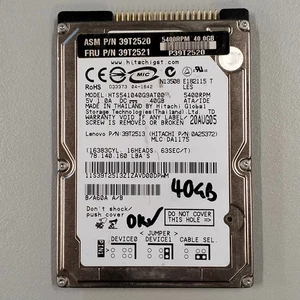 Hitachi Travelstar 40GB 2.5" 5400RPM IDE ATA-100 8MB HDD HTS541040G9AT00 0A25372 - Picture 1 of 10