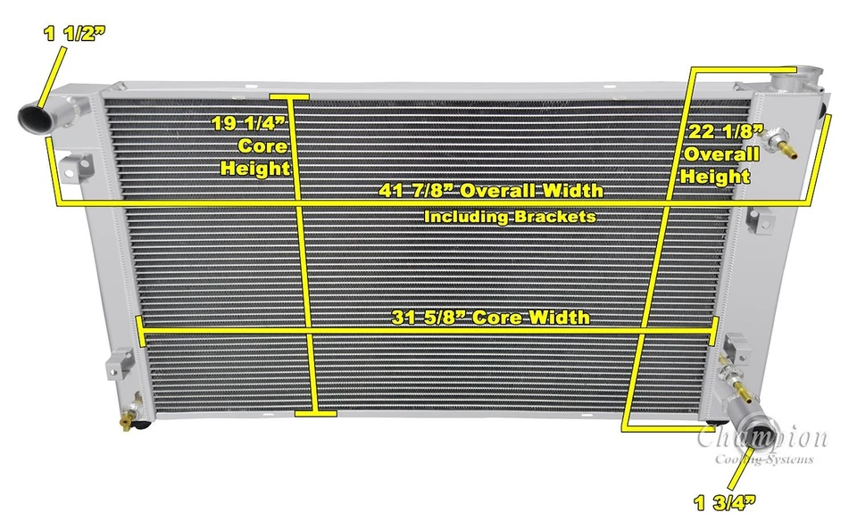 Radiador de aluminio Champion Cooling Systems CC1552 1994-2000 Dodge Ram 1500 1 Foto 1 de 4