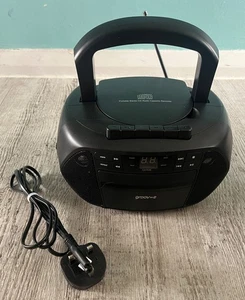 Groovee - CD, Cassette, Radio BoomBox (GV-PS833-BK) | Fully Woking | Mains Lead - Picture 1 of 8
