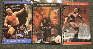 (3) WWF 1998 Titan Sports Assignment Books Stone Cold,The Rock, Kane Undertaker  - Picture 1 of 6