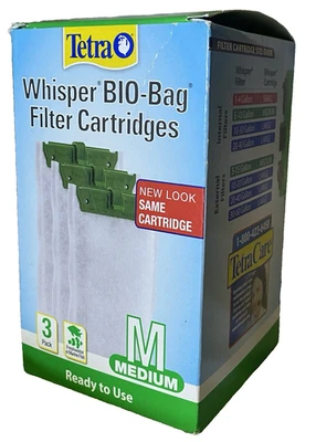 Cartucho de filtro Tetra Whisper Bio-Bag mediano paquete de 3 - peces de agua dulce o marinos Foto 1 de 4